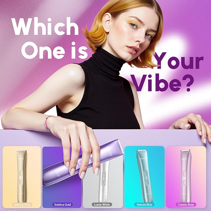Bikini Trimmer for Women Dual Head – IPX7 Waterproof & Painless Electric Razor for Pubic Hair, Face, Legs, Underarms – Portable Cordless Shaver with Fast Charging, Teen Girl Gifts Trendy Stuff, Purple