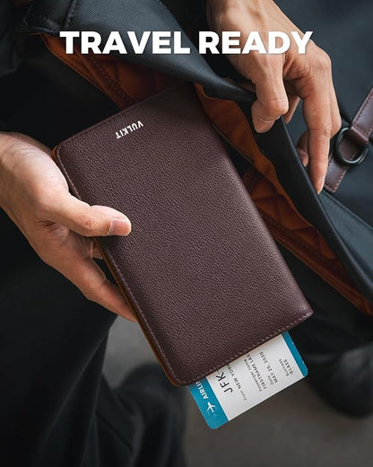 VULKIT Passport Holder Wallet RFID Blocking Travel Wallet for Men & Women