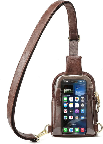 INICAT Sling Bag for Women Touchscreen Small Crossbody Cell Phone Purse Fanny Pack