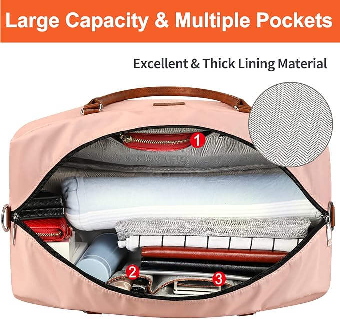 IBFUN Weekender Bags for Women, 21" Weekender Travel Bag, Travel Duffle Bag with Shoe Compartment Carry on Overnight Duffel Bag for Weekend Travel Business Trip, 3PCS