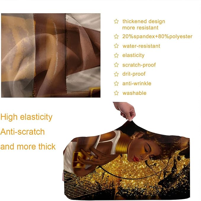 Travel Suitcase Protector African Queen And King Black Crown Elastic Protective Washable Luggage Cover With Concealed Zipper Suitable For Medium (A little large)