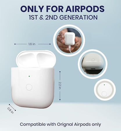 Replacement Charging Case for AirPods 1st & 2nd Generation with Wireless and Wired Charging and Built-in 550 mAh Battery for Fast Charging, Bluetooth Pairing and Sync Button. No Earbuds/Airpods