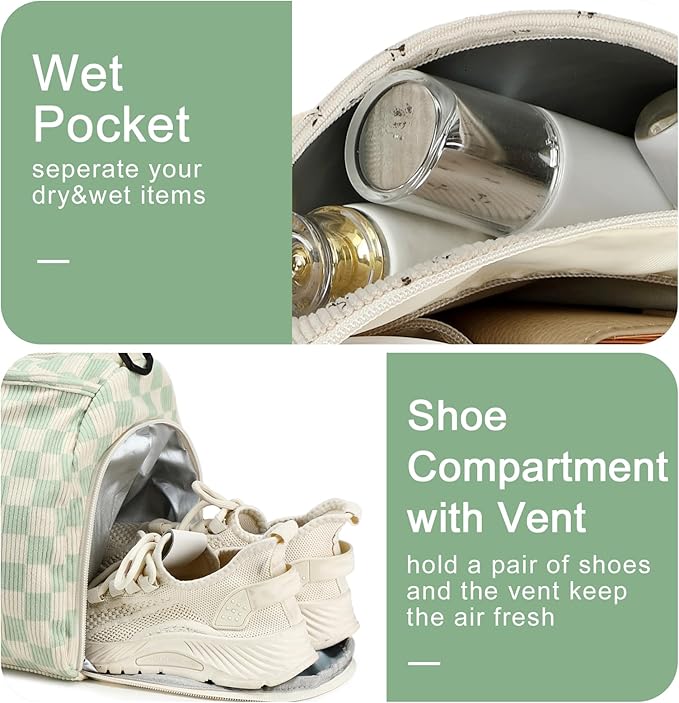 BLUBOON Duffle Bag Girls Kids Cute Gym Bag with Shoes Compartment & Wet Separation Waterproof Sports Overnight Travel Bag