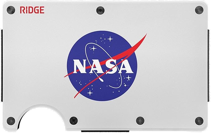 Ridge Wallet for Men - Slim Minimalist Compact Wallet and Card Holder, RFID Protected Front Pocket Wallets for Men with Integrated Cash Strap (NASA Glow)