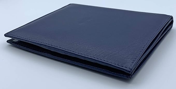Blue RFID Genuine Leather Passport Wallet