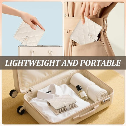 Velvet Travel Jewelry Organizer Book with Zipper Pouches – Anti-Tarnish, Scratch-Proof Jewelry Storage for Rings, Necklaces, Earrings, Bracelets – Portable Soft Case for Women (White)