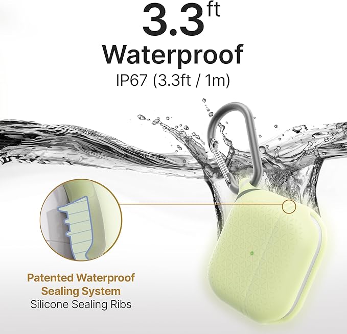 Catalyst Waterproof Case for AirPods 3rd Generation (2021) - Wireless and USB-C Charging Compatible AirPods 3rd Generation Case, Drop Protection Cover for AirPods 3 One Piece Design with Carabiner