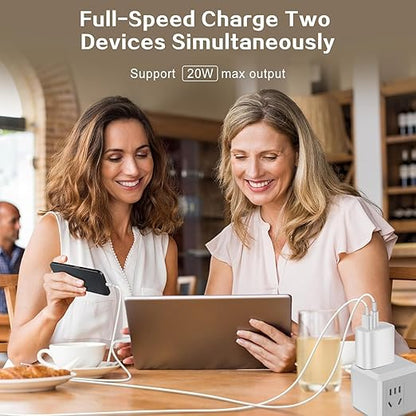 Fast Charger for iPhone,Dual Port A/C Apple iPhone Charger Fast Charging Block,2Pack Quick Double A/C iPhones Wall Chargers Adapter,6FT USB C to Lightning Cable for iPhone14 ProMax/13/12/11/XS/XR/iPad