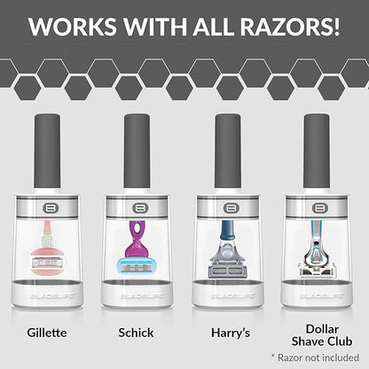 BLADELIFE Razor Storage Device for Women & Men Dark Grey - Fits All Leading Razors - Doubles The Life of Your Blade - Razor Travel Case 2024 New Model