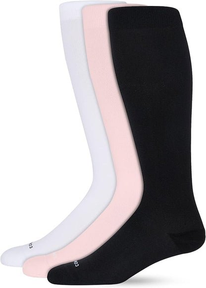 Comrad Nylon Knee High Socks - 15-20mmHg Graduated Compression Socks - Soft & Breathable Support Unisex Socks