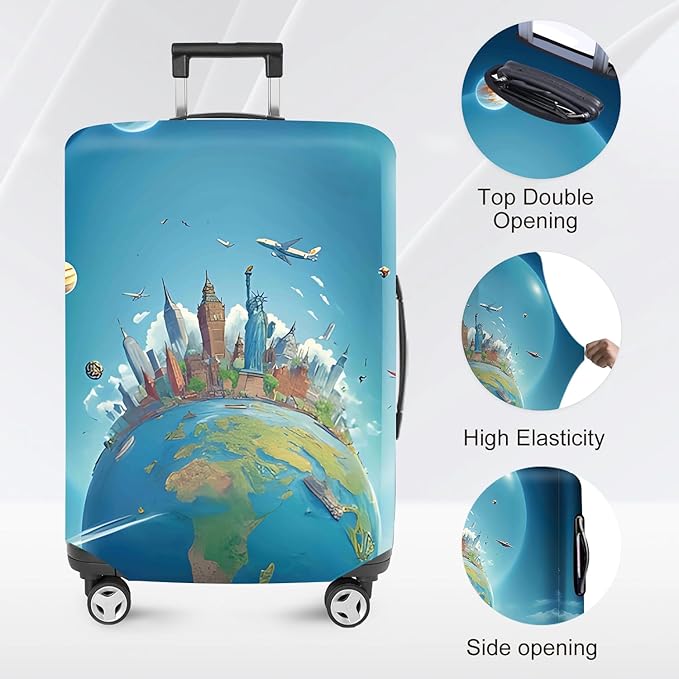 ANNA QUEEN Travel Luggage Cover Suitcase Protector Suitcase Cover Anti-Scratch,Stretchable Luggage Travel Bag Cover Washable