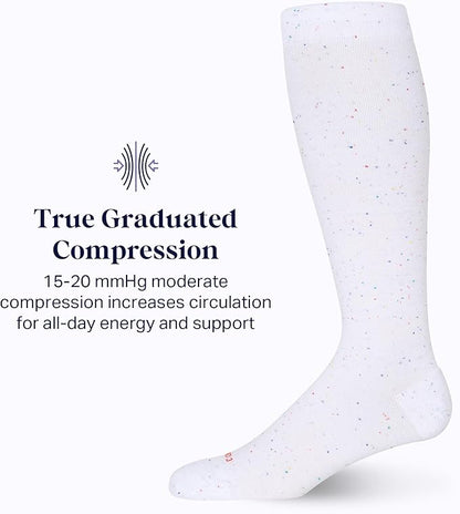 Comrad Recycled Cotton Knee High Socks - 15-20mmHg Graduated Compression Socks - Soft & Breathable Support Socks, Unisex
