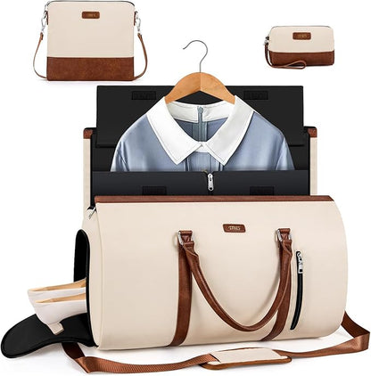 Convertible 2-in-1 Garment Bags for Travel, Carry On Garment Duffle Bag With Shoe Compartment Large Weekender Bag for Women Men Hanging Suitcase Suit Travel Duffel Overnight Bags 4pcs Set