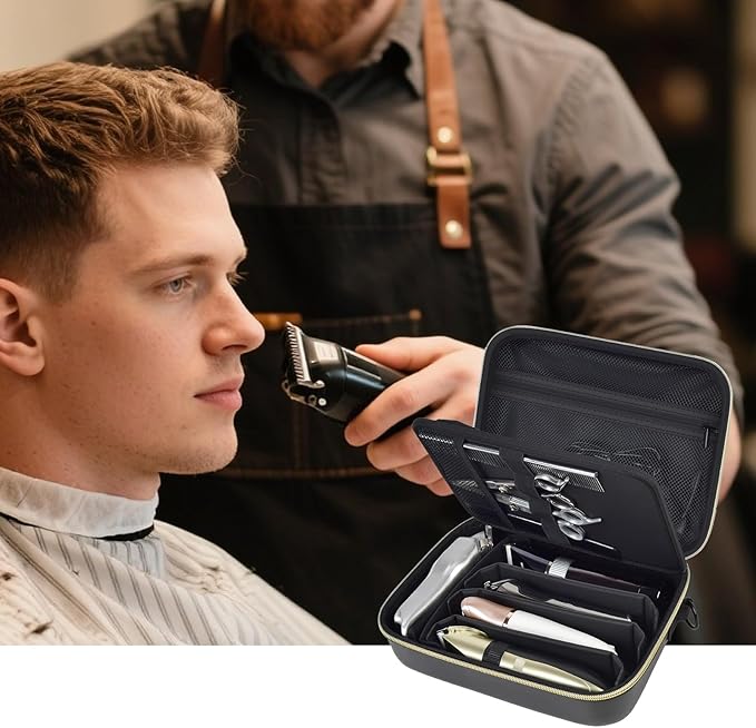 Barber Case for Hair Clippers Cutting Supplies, Trimmer Accessories Organizer for Wahl/ for Ufree/ for Andis Men Women Razor Grooming Kits, for Oneisal Dog Shaver- Washable Oilproof Travel Bag Only