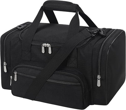 Small Duffel Bag 17 inch Carry On Weekender Bag for Travel Gym Sport (17x10x9 in) - Black