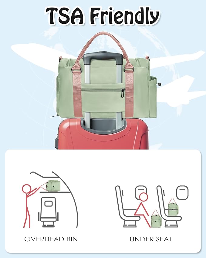 Initial Gym Bag for Girls - Kids Travel Duffel, Sports & Personalized Weekender with Shoes Compartment, Monogram Overnight & Dance Bag, bridal shower gifts