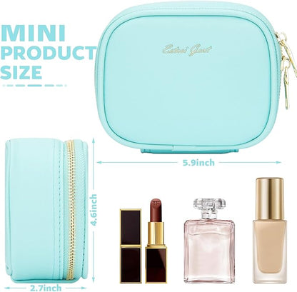 Small Makeup Bag with Led Mirror, Mini Travel Make up Bag 3 Light Modes Adjustable Brightness, for Women Organizer Cosmetic Bag, Portable Travel Train Toiletry Bag, for Pool Parties Work Touch-Ups