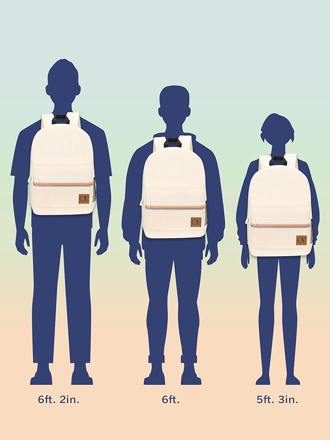 Ocean Pacific OG Corduroy Backpack for Travel, Sports, Beach, Work, Casual Daypack for Men Women Fits 15.6 Inch Laptop (Beach)