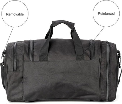 Small Duffel Bag Military Tactical Outdoor Gym Bag with Shoes Compartment for Sports Camping Hunting (Black)