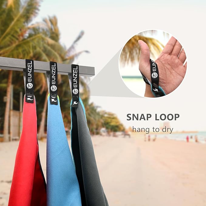 Eunzel Quick Dry Camping Towel, Microfiber Travel Towel Super Absorbent Fast Drying Towel for Camping, Beach, Gym, Backpacking, Yoga & Swimming(30" x 60", Navy)