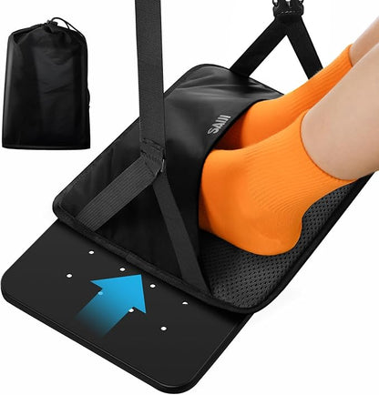 SAIJI Foot Hammock for Plane Travel, Upgraded Airplane Foot Hammock for No Feet or Leg Clashing, Portable Airplane Foot Rest with Warm & Privacy Cover, Long Flight Air Travel Essentials to Relax Feet