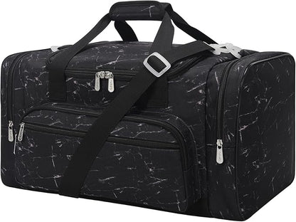 20 inch Sports Duffel Bag - for Travel Gym - Black Marble