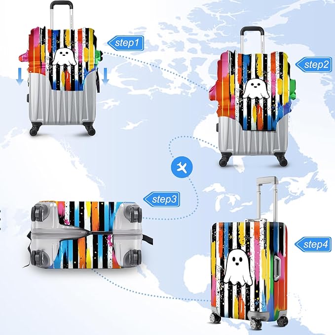 ANNA QUEEN Travel Luggage Cover Suitcase Protector Suitcase Cover Anti-Scratch,Stretchable Luggage Travel Bag Cover Washable