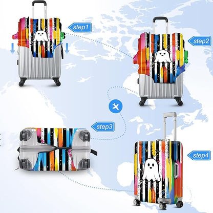 ANNA QUEEN Travel Luggage Cover Suitcase Protector Suitcase Cover Anti-Scratch,Stretchable Luggage Travel Bag Cover Washable