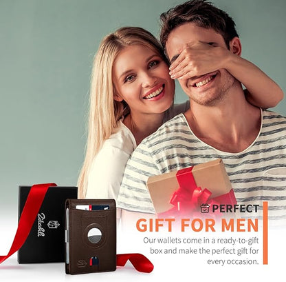 Zitahli Men's Wallets Airtag Holder Slim Rfid Leather with Gift Box