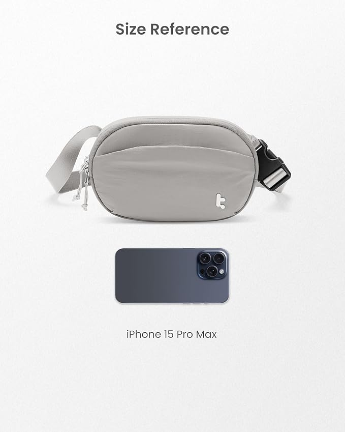 tomtoc Belt Bag with RFID Blocking, 1.5L Cross Body Fanny Pack for Women Men, Sling Waist Bags with Adjustable Strap for Travel Walk