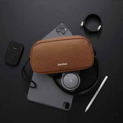 tomtoc Electronics Organizer Travel Case Performance, Water Resistant Bag Cable Tech Pouch Accessories, Carry Storage for Cord, Phone, Cables, Airpods, USB Flash Drive, Daily Items