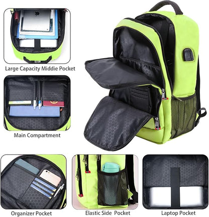 Della Gao Laptop Backpack for Men, Large Anti-Theft Business Travel Backpack with USB Charging Port, Water Resistant College School Computer Bag for Men/Women for 17 Inch Laptop and Notebook