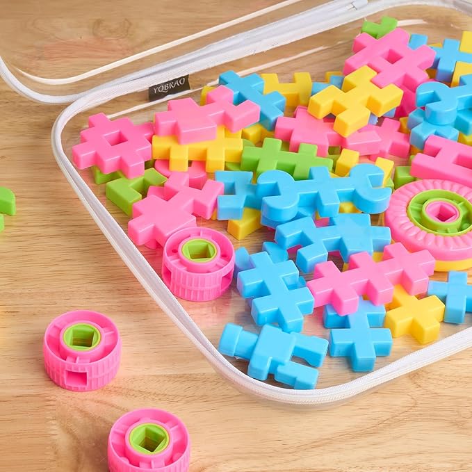 Hard Sided Clear Zipper Case for Storage- Professional-Grade Plastic Clear Zipper Pencil Case,Toy Storage Bins, Toiletry Pouch, Travel Organizer, Cosmetic Bag（White,2 Pack, L）