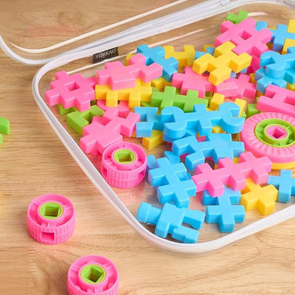 Hard Sided Clear Zipper Case for Storage- Professional-Grade Plastic Clear Zipper Pencil Case,Toy Storage Bins, Toiletry Pouch, Travel Organizer, Cosmetic Bag（White,2 Pack, L）