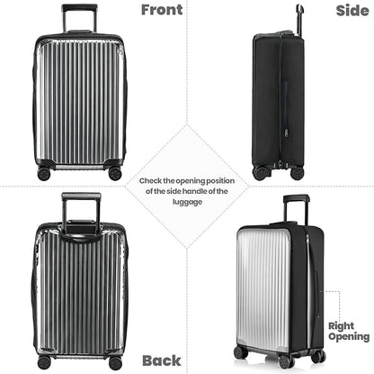 No Disassembly Suitcase Covers for Luggage - 30 Inch Clear Luggage Cover Protector, Black PVC Luggage Protector Suitcase Cover