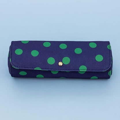 Kate Spade New York Travel Jewelry Case Organizer - Fabric Box for Women, Cute Organizer Holds Necklaces, Rings, Bracelets - Small Jewelry Roll (Sonnet Dot)