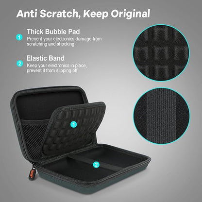 Shockproof Hard Shell Case - Large Electronic Organizer Carrying Case for External Hard Drive, Power Bank, Charger, Battery, GPS, Cell Phone - Portable Storage Pouch Bag Travel Case - Grey Blue