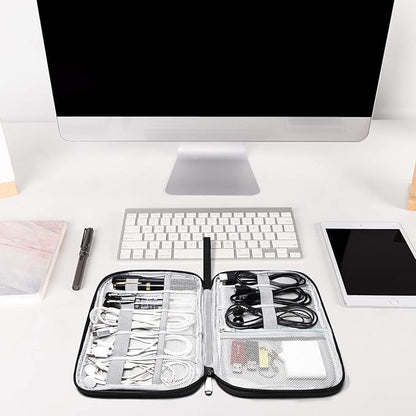 SELLYFELLY Travel Electronics Organizer Portable Cable Organizer Bag for Storage Electronic Accessories Case for Cord,Phone,Charger,Flash Drive (Black)