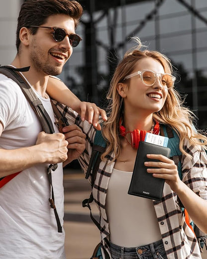 VULKIT Passport Holder Wallet RFID Blocking Travel Wallet for Men & Women