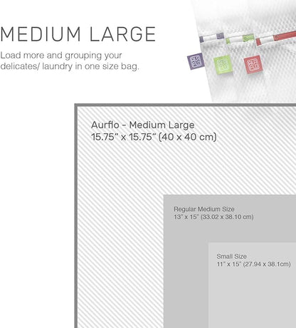 Mesh Laundry Bags for Delicates – 3 Medium Durable Net with Anti Rust Zipper, Hanging Loop-Garment Safe Wash Bags and Organizer for Washing Machine, Lingerie, Socks, Bra, Underwear, Baby Items, Travel