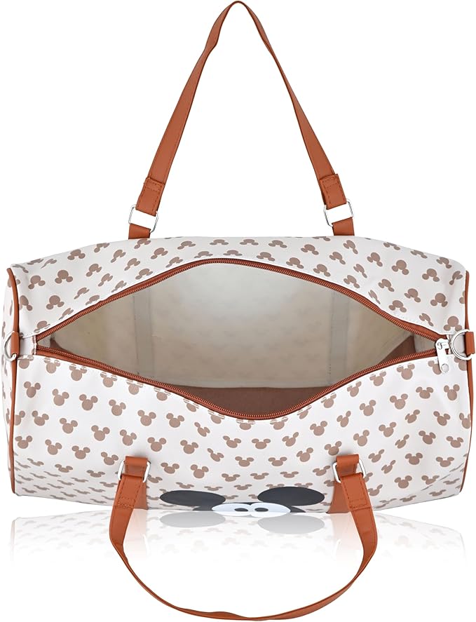 Disney Mickey Mouse Mouse Travel Bag, Duffle Bag, Overnight Bag, Weekender Bag | Mini 16 Inch Leather Classic Premium Travel Duffle Bag for Women, Men, Adults