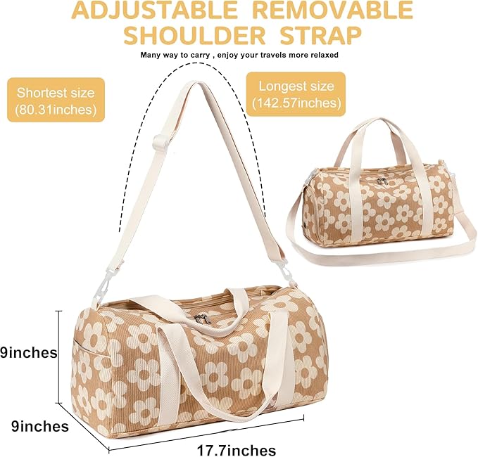 BLUBOON Duffle Bag Girls Kids Cute Gym Bag with Shoes Compartment & Wet Separation Waterproof Sports Overnight Travel Bag