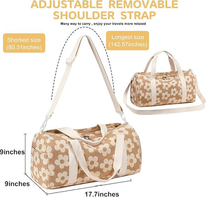 BLUBOON Duffle Bag Girls Kids Cute Gym Bag with Shoes Compartment & Wet Separation Waterproof Sports Overnight Travel Bag