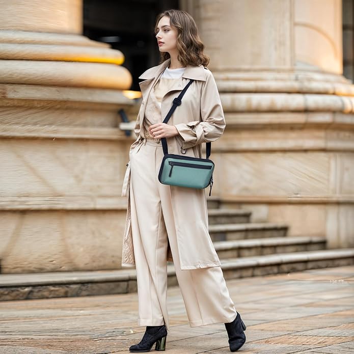 Electronics Organizer Tech Travel Pouch – Waterproof Nylon Diamond Quilted & 900D Travel Case Cable Bag for Cords Chargers