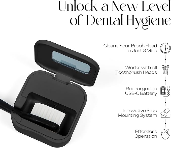 Mondano UV-C Toothbrush Sanitizer and Holder, Toothbrush Case - Manual/Electric Toothbrush Cover for Any Toothbrush Head - Rechargeable Toothbrush Travel Case, Tooth Brush Cover Cap for Home