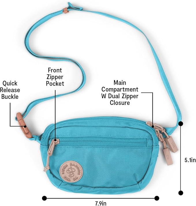 Baboon to the Moon Fanny Pack - Trendy, Compact, Water-Repellent Waist Bag in Multiple Colors and Sizes for Men and Women (Bluebell, Mini (1.5L))