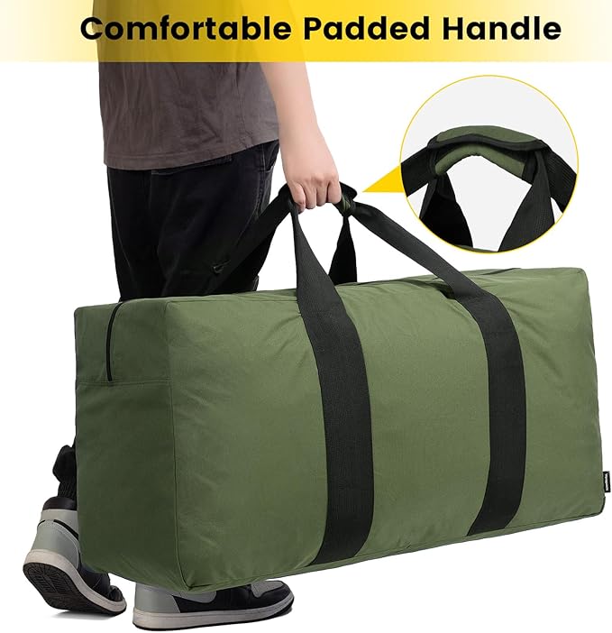 Vorspack Extra Large Duffle Bag for Travel - 150L Duffel Bag for Men Gear Bag for Storage Foldable Weekender Bag for Overnight Camping - Green
