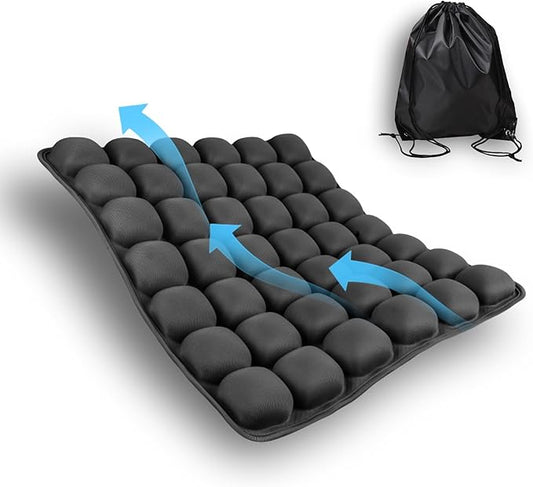 Inflatable Sondure Travel Cushion with Built-in Bump for Airplane Seat, Office Chair and Car Seat Use, Comfortable Buttock Support, Ideal for Long Haul Travel (Dark)