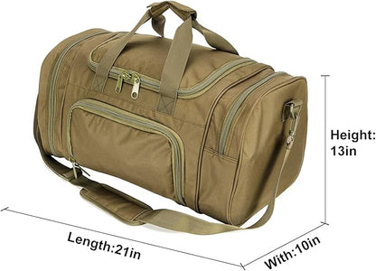 Military Tactical Outdoor Gym Bag Small Duffel Bag with Shoes Compartment for Sports Travel Camping Hunting (A-Green)