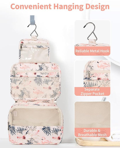 Narwey Small Hanging Travel Toiletry Bag for Women, Travel Bag for Toiletries, Makeup Bag Organizer Cosmetic Bags Make Up Bags for Girls